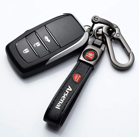 Leather Keychain for Football Fans,Car Keyring Replacement Key Fob Holder,Souvenir Gifts for Men Women in Saudi Arabia
