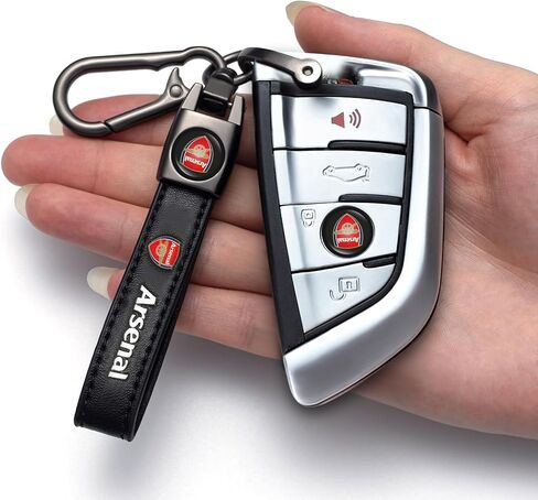 Leather Keychain for Football Fans,Car Keyring Replacement Key Fob Holder,Souvenir Gifts for Men Women in Saudi Arabia