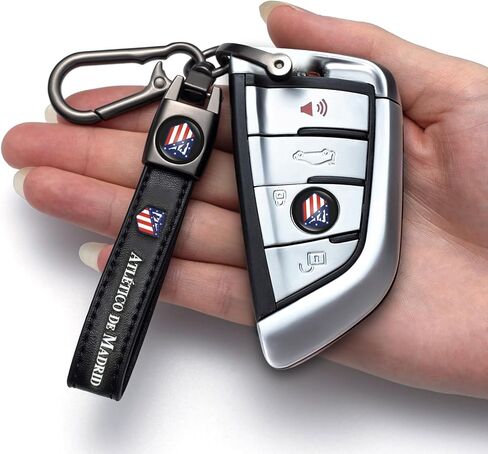 Leather Keychain for Football Fans,Car Keyring Replacement Key Fob Holder,Souvenir Gifts for Men Women in Saudi Arabia