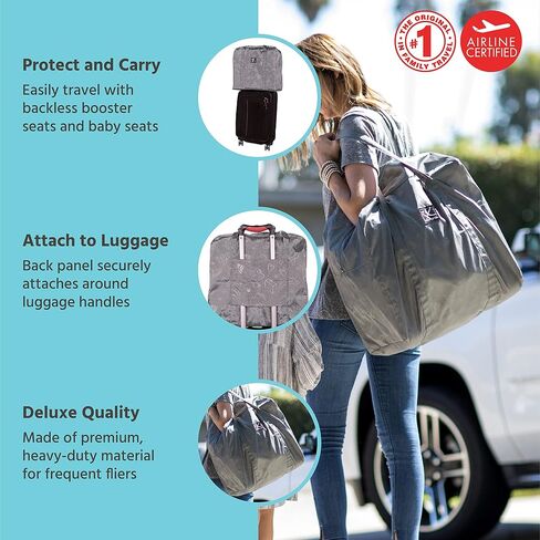 J.L. Childress Spinner Wheelie Deluxe Car Seat Travel Bag - Car Seat Carrier with 360 Degree Wheels - Smooth Rolling, Water Resistant - Universal Car Seat Gate Check Bag for Airport, Black in Saudi Arabia