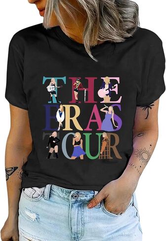 EVELUST Womens Country Concert Shirt - Cute Music Festival Graphic Tee World Tour Outfits Fan Lover Casual Letter Print Top in Kuwait