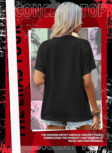 EVELUST Womens Country Concert Shirt - Cute Music Festival Graphic Tee World Tour Outfits Fan Lover Casual Letter Print Top in Kuwait