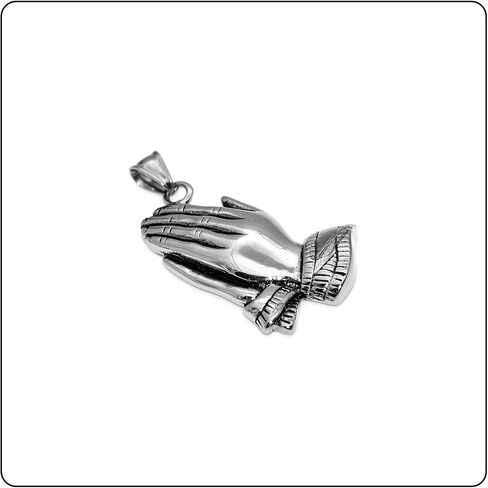 Fashion Stainless Steel Prayer of Hand Pendant Necklace,24" Link Chain in Kuwait