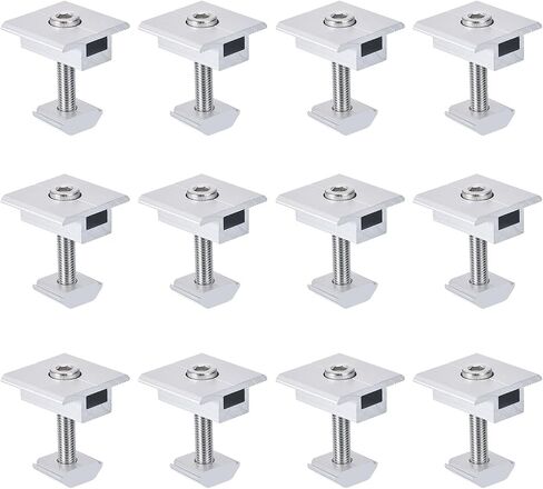 MECCANIXITY Solar Panel Middle Clamps 40mm Aluminium Solar Panel Mount Mid Clips for Solar Rail Mounting System Install Hardware 12 Pcs in Saudi Arabia