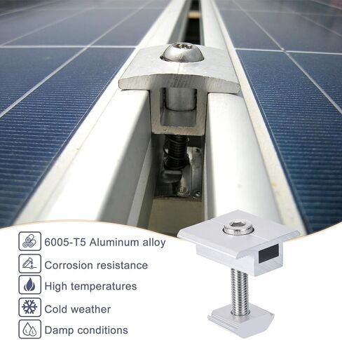 MECCANIXITY Solar Panel Middle Clamps 40mm Aluminium Solar Panel Mount Mid Clips for Solar Rail Mounting System Install Hardware 12 Pcs in Saudi Arabia