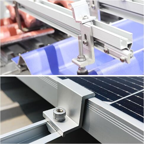 MECCANIXITY Solar Panel Middle Clamps 40mm Aluminium Solar Panel Mount Mid Clips for Solar Rail Mounting System Install Hardware 12 Pcs in Saudi Arabia