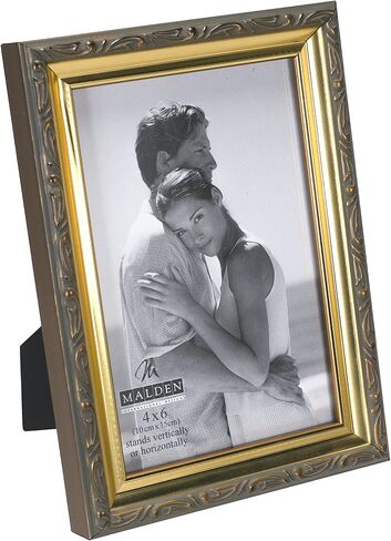 Malden International Designs Traditions Molding Wooden Picture Frame, 4x6, Gold in Saudi Arabia