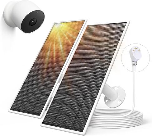 لوحة شمسية لكاميرا Google Nest، لوحة شمسية للكاميرا لكاميرا Google Nest للاستخدام الخارجي أو الداخلي (إصدار البطارية)، مصنوعة خصيصًا لكاميرا Google Nest in Kuwait