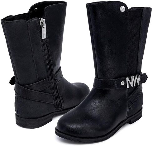 Nine West Girls Knee Ankle Boots High Riding Fashion Buckle Zipper for Girls (Toddler-Little Kid-Big Kid) in Saudi Arabia
