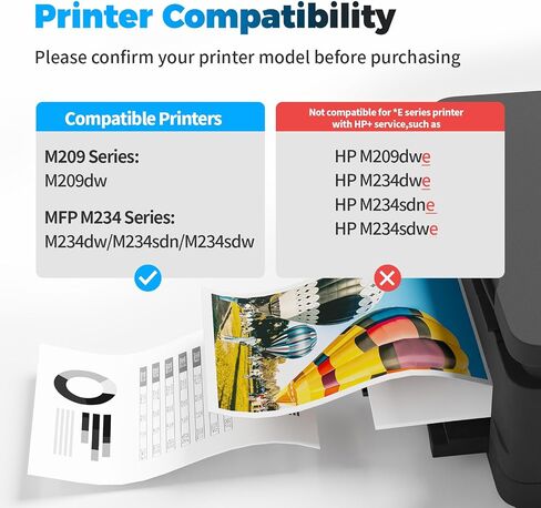 خراطيش حبر أسود 206X (مع رقاقة) متوافقة مع خراطيش الحبر الأسود HP 206A لحبر Pro MFP M283fdw M283cdw M255dw M283 M255 M282 W2110X W2110A Ink (عبوتان) in Saudi Arabia