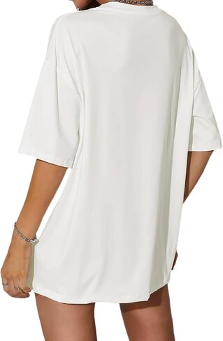 Zoyami Womens Oversized V Neck T Shirts Graphic Vintage Tees Casual Loose Fitting Short Sleeve Tops in Saudi Arabia