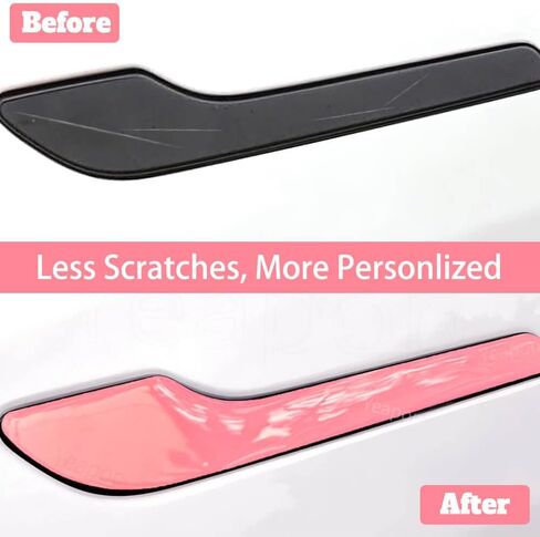 4 pcs Door Handle Covers Compatible with Model 3 and Model Y. Decoration & Protection Accessories for Tesla. (Pink) in Saudi Arabia