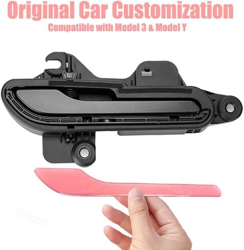 4 pcs Door Handle Covers Compatible with Model 3 and Model Y. Decoration & Protection Accessories for Tesla. (Pink) in Saudi Arabia
