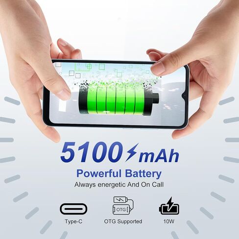 Blackview Wave 6C Unlocked Android Phones, Android 13 Smartphones, 6.52" HD+, 5100mAh 10W Fast, Octa-Core 4GB+32GB/SD 1TB Smart Phone, 8MP+5MP, 3 Card Slots, Face ID Unlock Phone, 4G Dual SIM Phone in Saudi Arabia