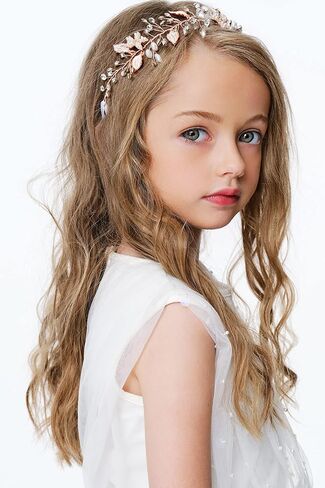 غطاء رأس Coucoland Flower Girl Fairy - قطعة شعر تاج كريستال للمناولة الأولى وعصابة رأس للتنفس للعرائس وإكسسوارات شعر الزفاف in Kuwait
