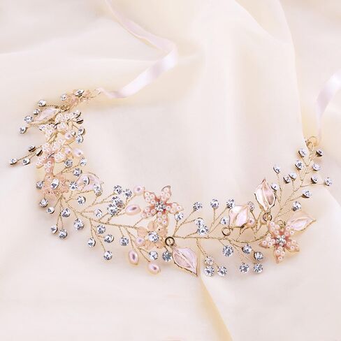 غطاء رأس Coucoland Flower Girl Fairy - قطعة شعر تاج كريستال للمناولة الأولى وعصابة رأس للتنفس للعرائس وإكسسوارات شعر الزفاف in Kuwait