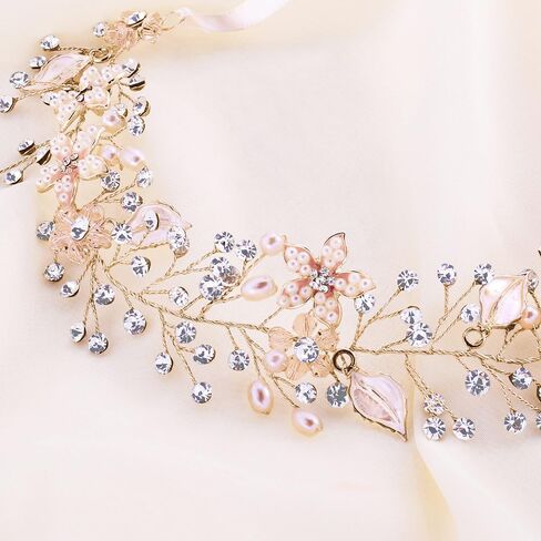 غطاء رأس Coucoland Flower Girl Fairy - قطعة شعر تاج كريستال للمناولة الأولى وعصابة رأس للتنفس للعرائس وإكسسوارات شعر الزفاف in Kuwait