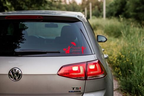 Flying Nanny Silhouette Waterproof Decal - Car Bumper Sticker - Light Switch Sticker - Wall Decal (9cm x 8cm, Red) in Saudi Arabia
