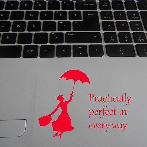Flying Nanny Silhouette Waterproof Decal - Car Bumper Sticker - Light Switch Sticker - Wall Decal (9cm x 8cm, Red) in Saudi Arabia