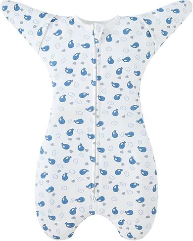 Transitional Swaddle Sack for Baby 0-3 Months Sleep Sack with Arms Up Half-Length Sleeves and Mitten Cuffs 2-Way Zipper Sleeping Bag for Newborn Baby Boys and Girls (Grey, Small) in Saudi Arabia