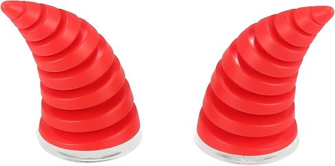 Motoforti 2pcs Threaded Bull Horn Style Roof Top Stickers Car Front Rear Bumper Decoration Anti Collision Decals Suction Cup for Car Motorcycle Helmet Black in Saudi Arabia
