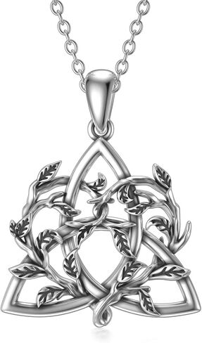RMREWY Celtic Knot Necklace 925 Sterling Silver Jewelry Good Luck Irish Triquetra Triangle Knot Pendant Jewelry Mother's Day for Women Mom in Saudi Arabia