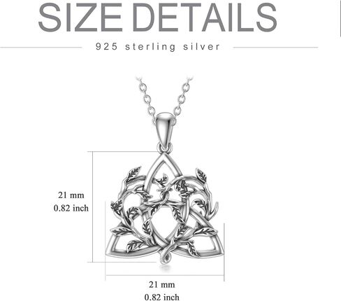 RMREWY Celtic Knot Necklace 925 Sterling Silver Jewelry Good Luck Irish Triquetra Triangle Knot Pendant Jewelry Mother's Day for Women Mom in Saudi Arabia