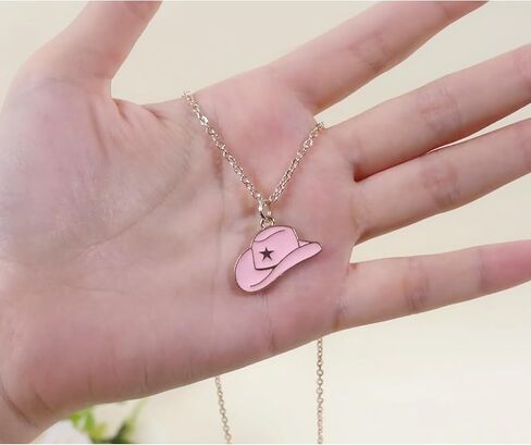 رعاة البقر التمهيد قلادة الذهب راعية البقر للنساء مطلي الطبقات قبعة الأحذية قلادة القلائد preppy تكساس سحر مورغان الساحلية ديسكو حفلة موسيقية النمط الغربي الوردي البلد فتاة المجوهرات تأثيري هدية لصبي الذكور in Kuwait