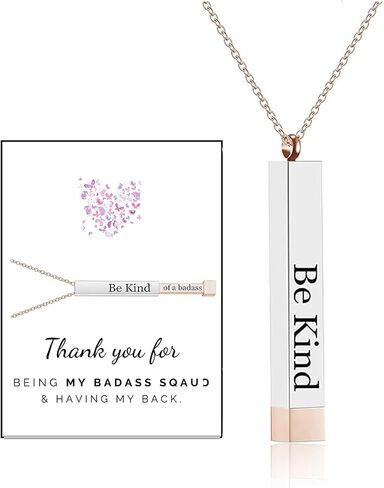Be Kind of a Badass Necklace For Women, Rose Gold Silver Black Pendant Hidden Message Necklace We Always Have Each Other's Back Necklace BFF Friendship Funny Holiday Jewelry Meaningful Gift in Saudi Arabia