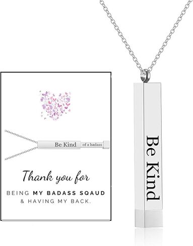 Be Kind of a Badass Necklace For Women, Rose Gold Silver Black Pendant Hidden Message Necklace We Always Have Each Other's Back Necklace BFF Friendship Funny Holiday Jewelry Meaningful Gift in Saudi Arabia
