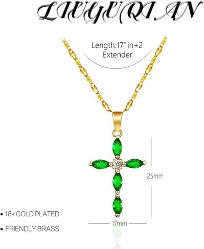 Gold Cross Necklace for Women - Dainty Cubic Zirconia Faith Pendant Necklaces, Evil Eye Necklace, Pearl Necklace, Religious Christian Jewelry Gift¡­ in Saudi Arabia