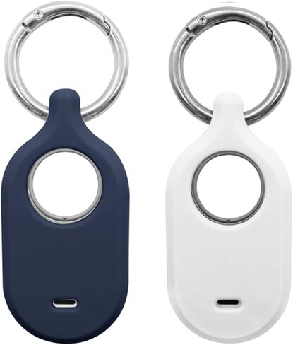 Case for Galaxy SmartTag2 Tracker, Soft Silicone Skin Cover Shock-Absorbing Protective Case with Carabiner (Black+Red) in Kuwait