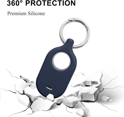 Case for Galaxy SmartTag2 Tracker, Soft Silicone Skin Cover Shock-Absorbing Protective Case with Carabiner (Black+Red) in Kuwait