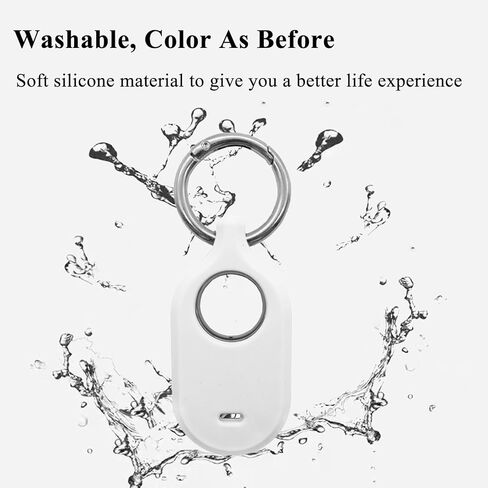 Case for Galaxy SmartTag2 Tracker, Soft Silicone Skin Cover Shock-Absorbing Protective Case with Carabiner (Black+Red) in Kuwait