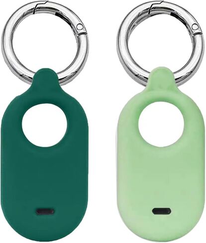 Case for Galaxy SmartTag2 Tracker, Soft Silicone Skin Cover Shock-Absorbing Protective Case with Carabiner (Black+Red) in Saudi Arabia