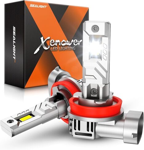 مصابيح الضباب SEALIGHT H9/H8، ضوء أبيض 30,000LM 6500K، التوصيل والتشغيل، لمبة ضباب H11 مع مروحة تبريد، حزمة من 2 in Kuwait