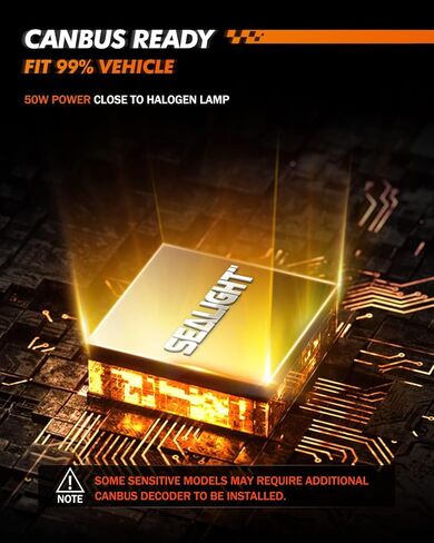 مصابيح الضباب SEALIGHT H9/H8، ضوء أبيض 30,000LM 6500K، التوصيل والتشغيل، لمبة ضباب H11 مع مروحة تبريد، حزمة من 2 in Kuwait