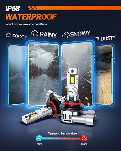 مصابيح الضباب SEALIGHT H9/H8، ضوء أبيض 30,000LM 6500K، التوصيل والتشغيل، لمبة ضباب H11 مع مروحة تبريد، حزمة من 2 in Kuwait