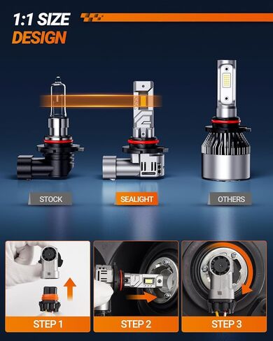 مصابيح الضباب SEALIGHT H9/H8، ضوء أبيض 30,000LM 6500K، التوصيل والتشغيل، لمبة ضباب H11 مع مروحة تبريد، حزمة من 2 in Kuwait