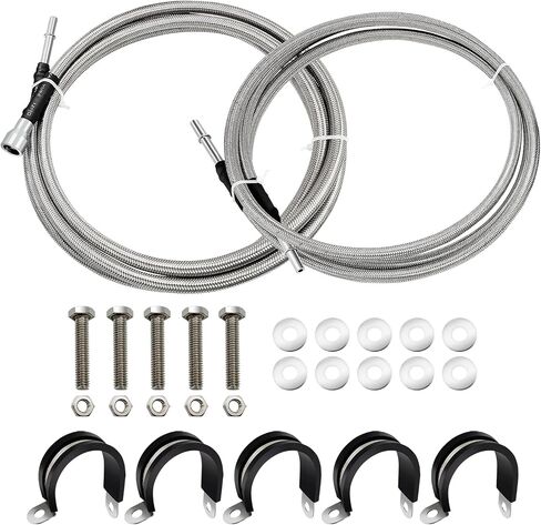 خط الوقود 819-840 متوافق مع 1999-2003 تشيفي سيلفرادو 1500 2500 HD 3500 GMC Sierra 1500 2500 HD 3500،819840 مجموعة خرطوم الوقود المرن المصنوع من الفولاذ المقاوم للصدأ OE #819-840 15043857 15765803 in Kuwait