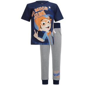 Blippi Boys 2 Piece Short Sleeve T-Shirt and Pant Set for Toddler and Big Kids