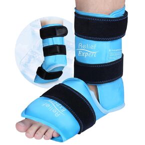 Relief Expert XL Ankle Ice Pack Wrap, Extra Large Ankle Ice Wrap for Ankle Injuries with Cold Compression for Plantar Fasciitis, Achilles Tendonitis Relief
