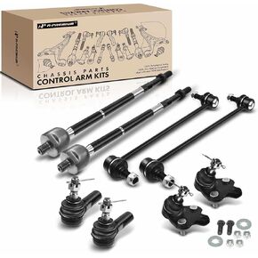 A-Premium Set of 8, Front Sway Bar Link, Lower Ball Joint, Inner & Outer Tie Rod End, Compatible with Toyota Matrix 2003-2008, Pontiac Vibe 2003-2008