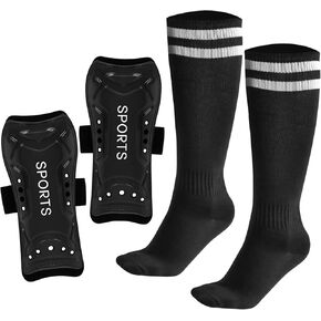 Soccer Shin Guards, Youth Soccer Shin Pads, Lightweight and Breathable Kids Calf Socks Protective Soccer Shin Equipment for 3-6 7-10 11-15 Years Old Boys Girls Teenagers