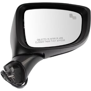TRQ Right Mirror with Heat without Memory with Blind Spot Indicator Passenger Side Compatible with 2017-2021 Mazda 6 MA1321219