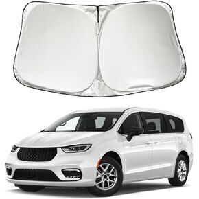 XHRING Windshield Sun Shade Sunshade Compatible with Chrysler Pacifica 2025 2024 2023 2022-2017 Minivan Car Interior Accessories Car Front Window Sun Shield Cover
