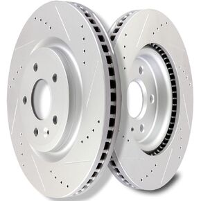 [SCITOO Brake Kits] - Front Drilled Slotted Brake Rotors for 11-18 for Ford Explorer,17 for Ford for F-150,12-18 for Ford Flex,11-18 for Ford Taurus,11-12 for Lincoln MKS,11-18 for Lincoln MKT