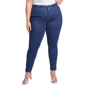 Royalty For Me Womens Women's Plus Size Wannabettabutt High Rise 1 Button Skinny Jean with Regular Hem in Kuwait
