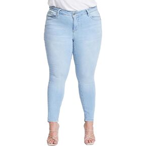 Royalty For Me Womens Women's Plus Size Wannabettabutt High Rise 1 Button Skinny Jean with Regular Hem
