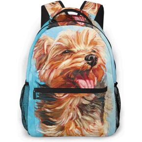 Yorkie Dog Print Backpack for Kids Boys Girls Cute Animal Backpack Puppy Bookbag Back to School Gifts
